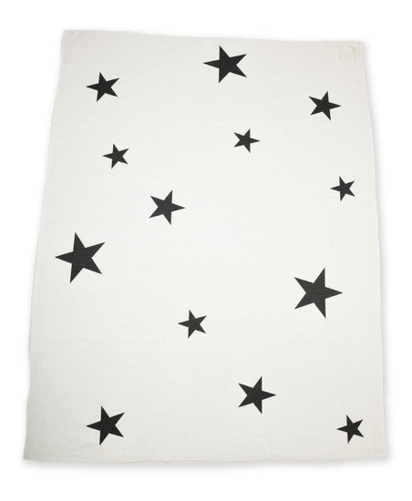 Decke 140x180cm Stars, weiß/dunkelgrau - Lenz & Leif