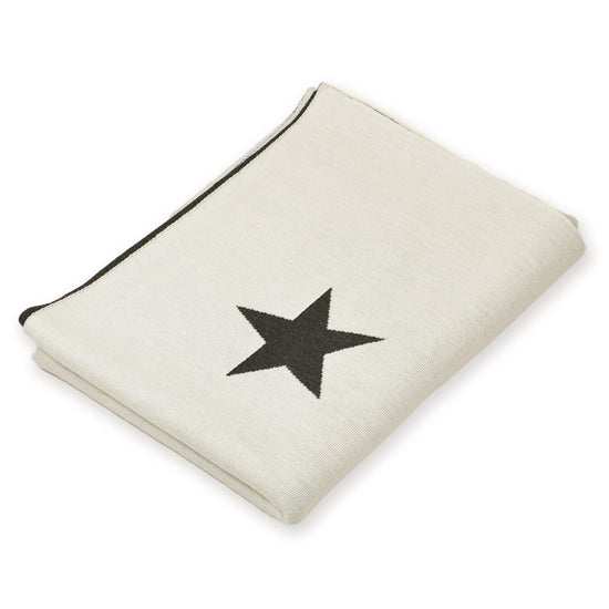 Decke 140x180cm Stars, weiß/dunkelgrau - Lenz & Leif