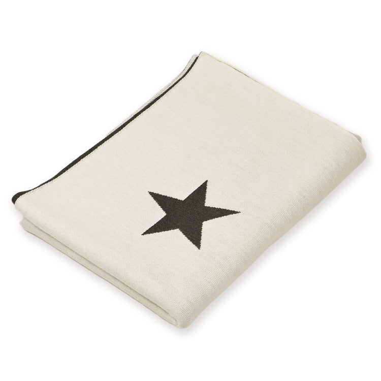 Decke 140x180cm Stars, weiß/dunkelgrau - Lenz & Leif
