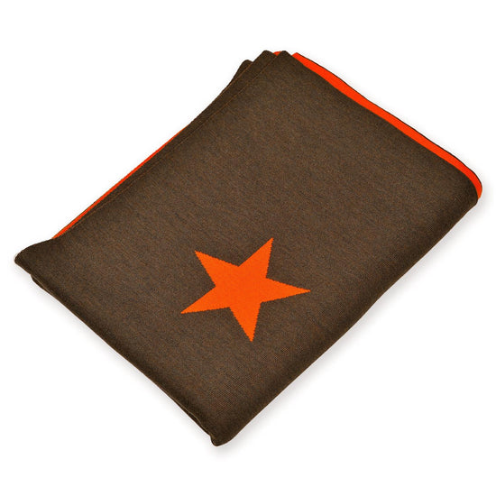 Decke 140x180cm Stars, braun/orange - Lenz & Leif