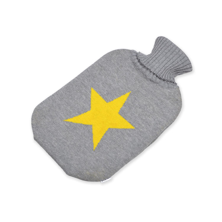 Wärmflasche Star, grau/gelb - Lenz & Leif