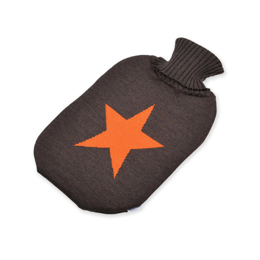 Wärmflasche Star, braun/orange - Lenz & Leif