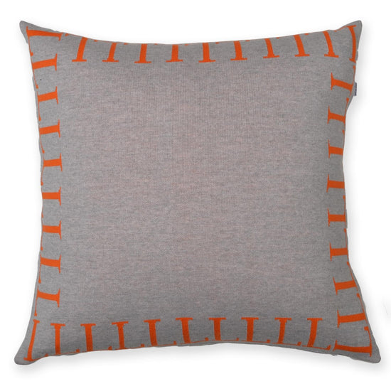 Kissenhülle 50x50cm LLLL, grau/orange - Lenz & Leif