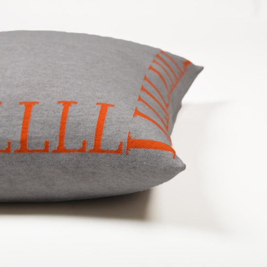 Kissenhülle 50x50cm LLLL, grau/orange - Lenz & Leif