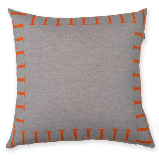 Kissenhülle 50x50cm LLLL, grau/orange - Lenz & Leif