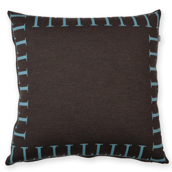 Kissenhülle 50x50cm LLLL, braun/türkis - Lenz & Leif
