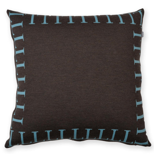 Kissenhülle 50x50cm LLLL, braun/türkis - Lenz & Leif