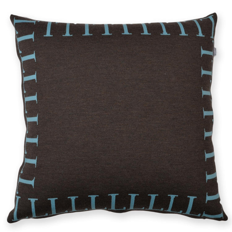 Kissenhülle 50x50cm LLLL, braun/türkis - Lenz & Leif
