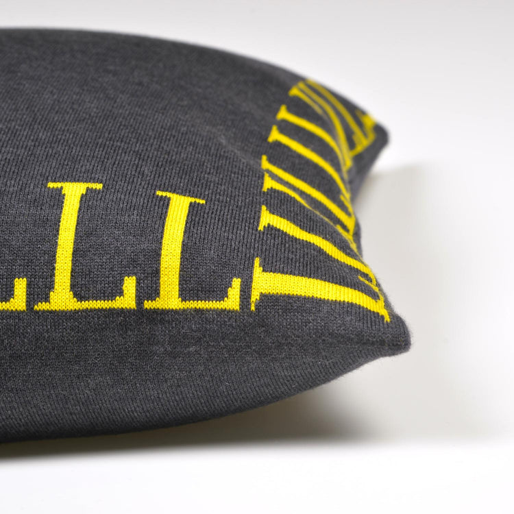 Kissenhülle 50x50cm LLLL, dunkelgrau/gelb - Lenz & Leif