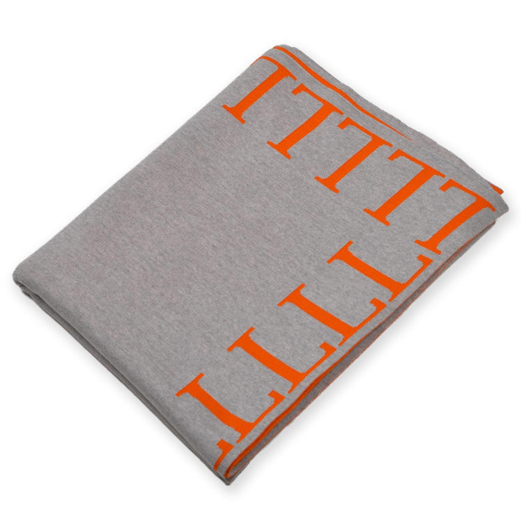 Decke 140x180cm LLLL, grau/orange - Lenz & Leif