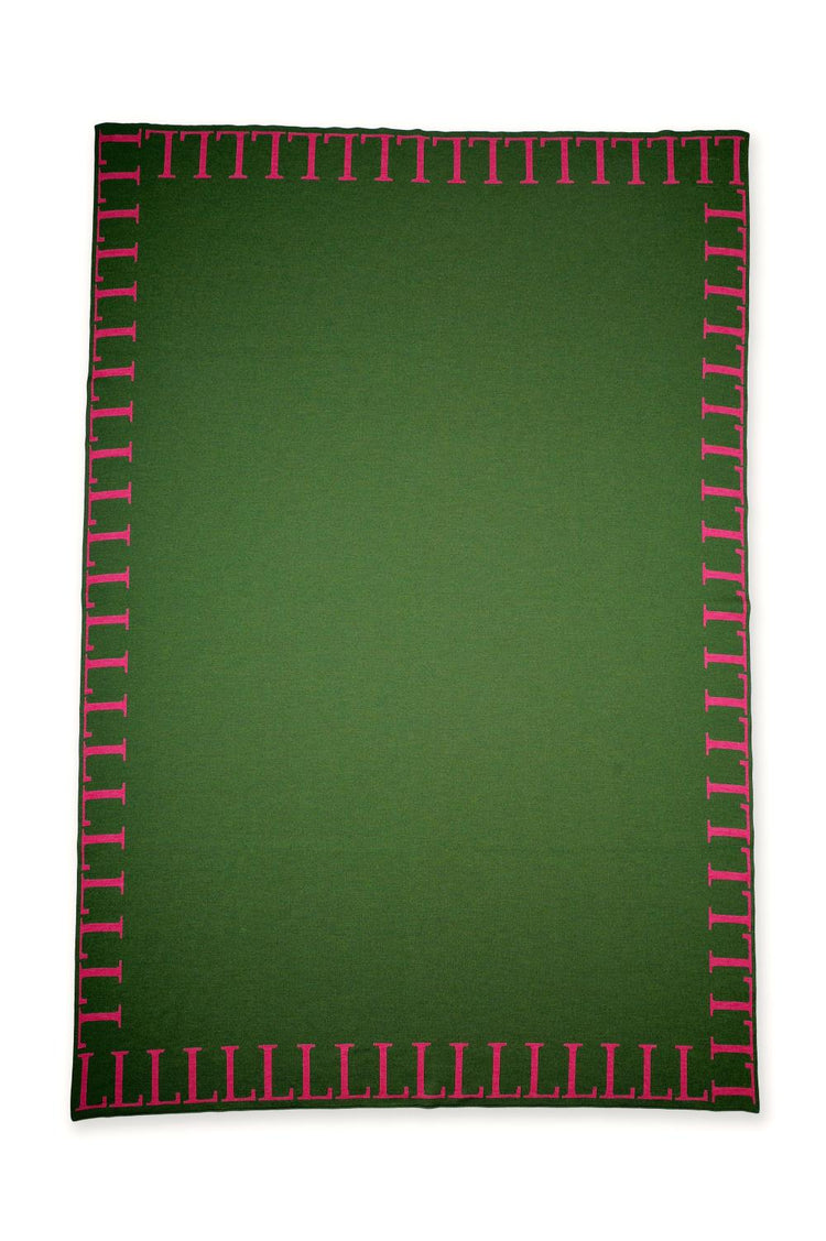 Decke 140x180cm LLLL, grün/magenta - Lenz & Leif