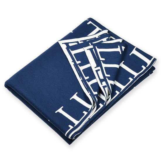 Decke 140x180cm LLLL, dunkelblau/weiß - Lenz & Leif