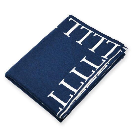 Decke 140x180cm LLLL, dunkelblau/weiß - Lenz & Leif