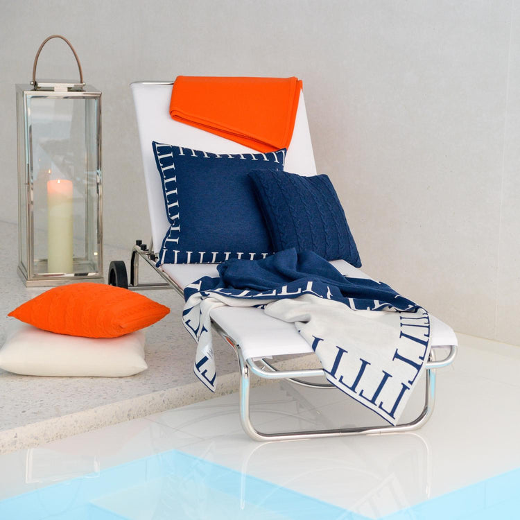 Decke 140x180cm LLLL, dunkelblau/weiß - Lenz & Leif