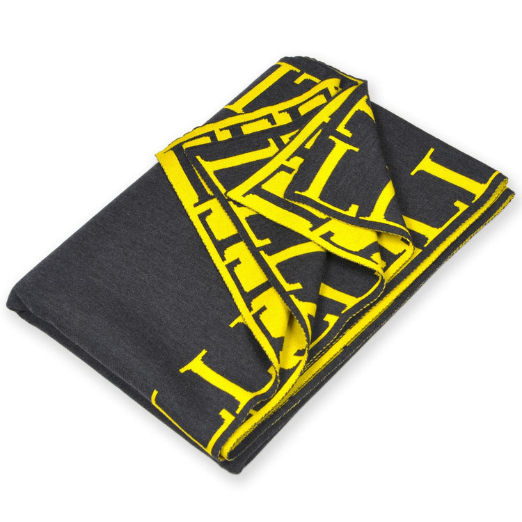 Decke 140x180cm LLLL, dunkelgrau/gelb - Lenz & Leif