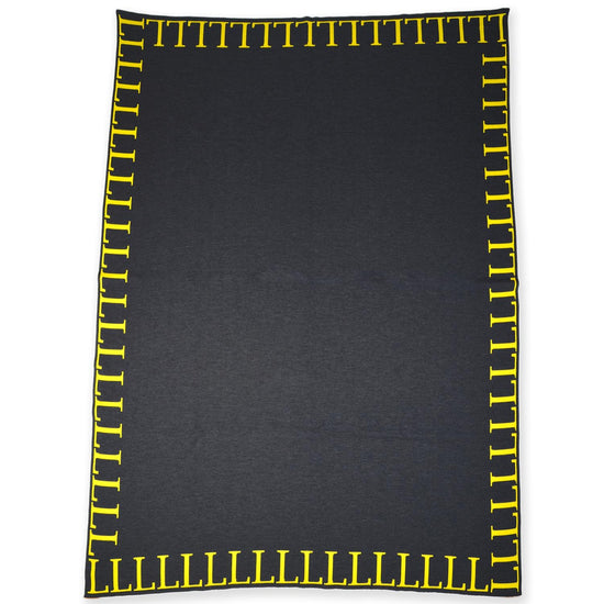 Decke 140x180cm LLLL, dunkelgrau/gelb - Lenz & Leif