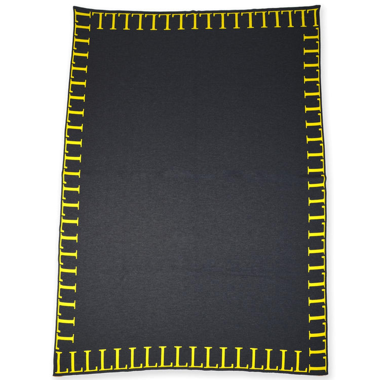 Decke 140x180cm LLLL, dunkelgrau/gelb - Lenz & Leif