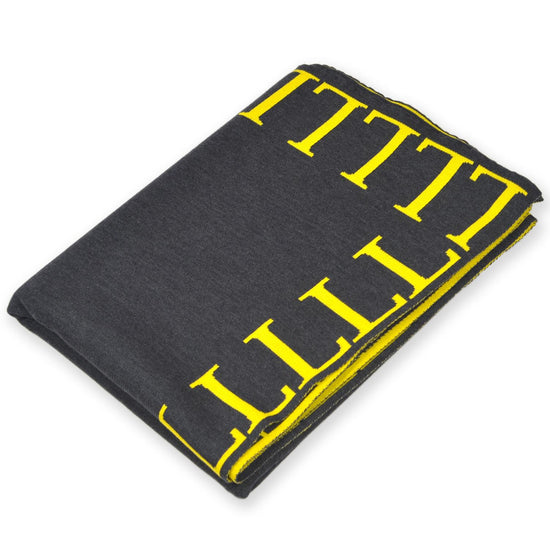 Decke 140x180cm LLLL, dunkelgrau/gelb - Lenz & Leif