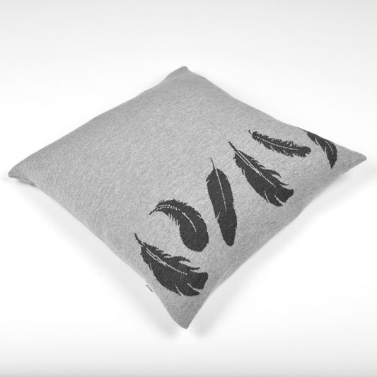 Cushion cover 50x50cm Feather, gray / dark gray