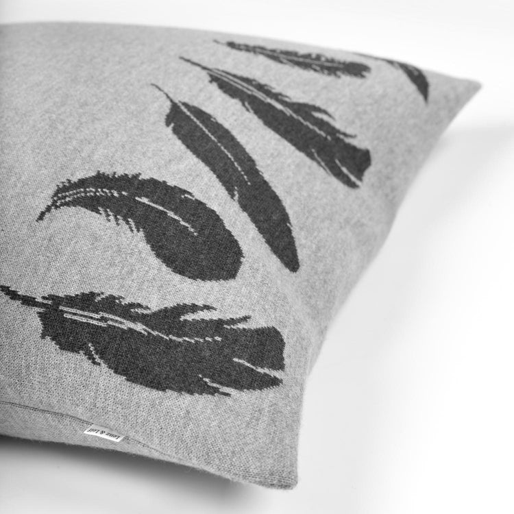 Cushion cover 50x50cm Feather, gray / dark gray
