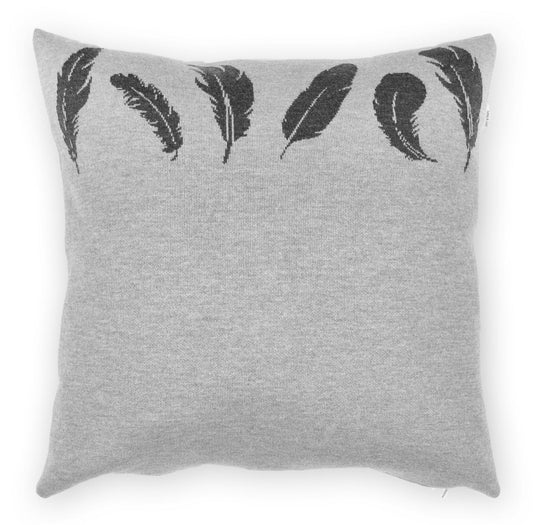 Cushion cover 50x50cm Feather, gray / dark gray