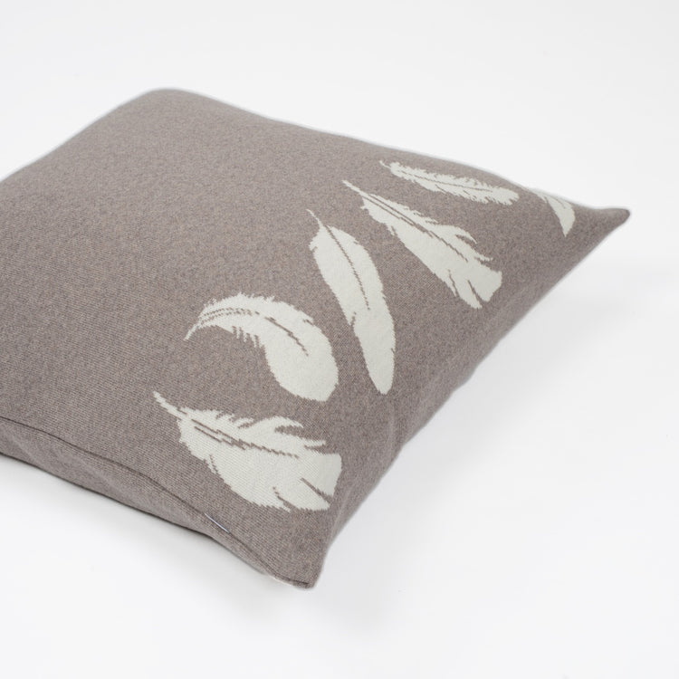 Kissenhülle 50x50cm Feather, beige/weiß
