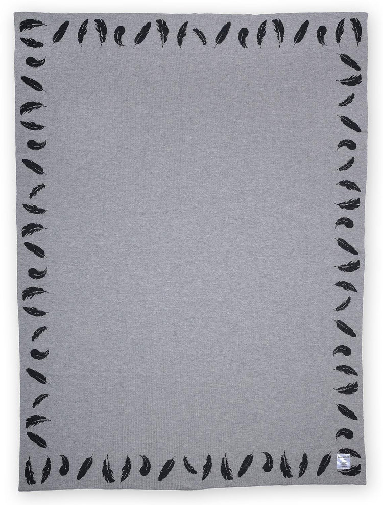 Blanket 140x180cm feather, gray / dark gray