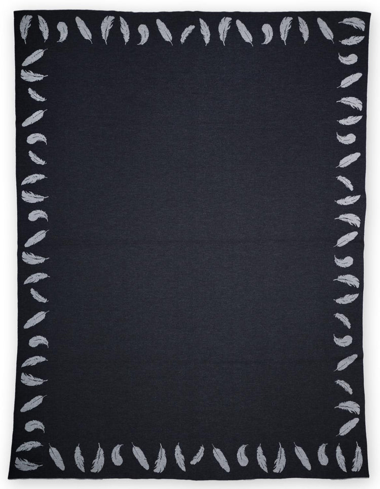 Decke 140x180cm Feather, grau/dunkelgrau