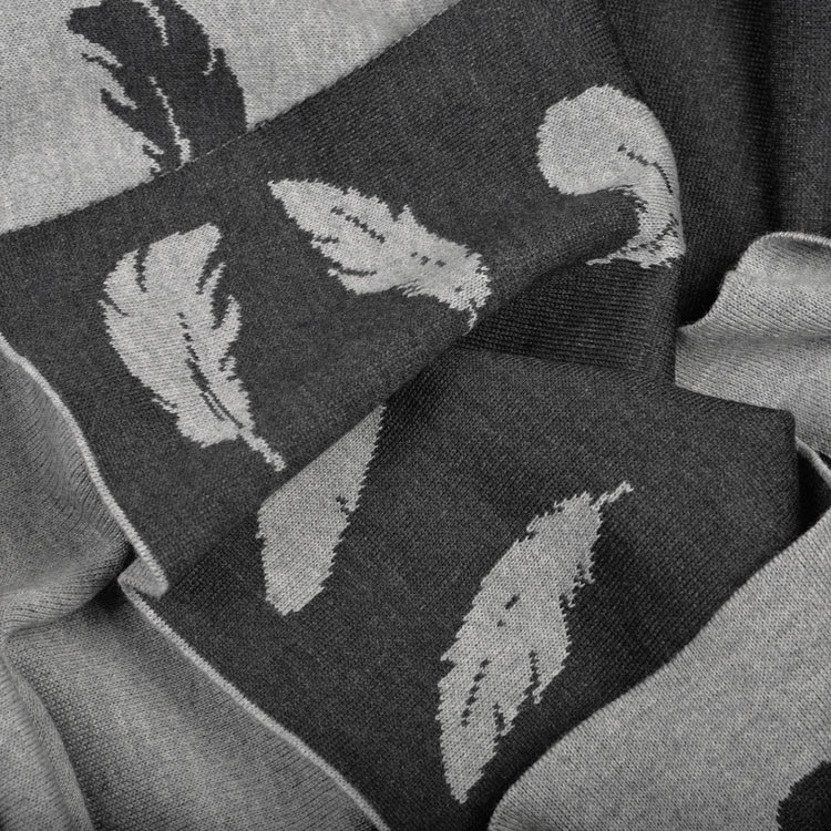 Blanket 140x180cm feather, gray / dark gray
