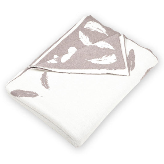 Decke 140x180cm Feather, beige/weiß