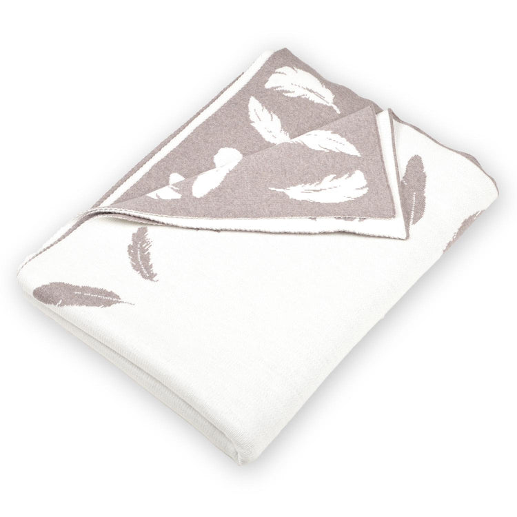 Decke 140x180cm Feather, beige/weiß