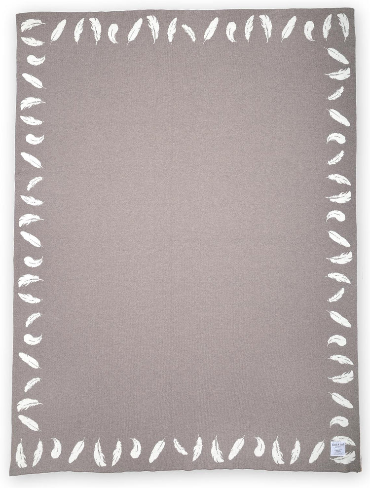 Blanket 140x180cm Feather, beige / white