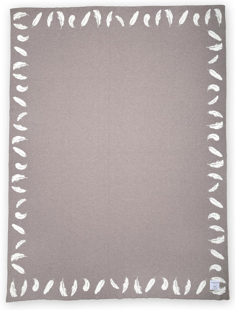 Decke 140x180cm Feather, beige/weiß