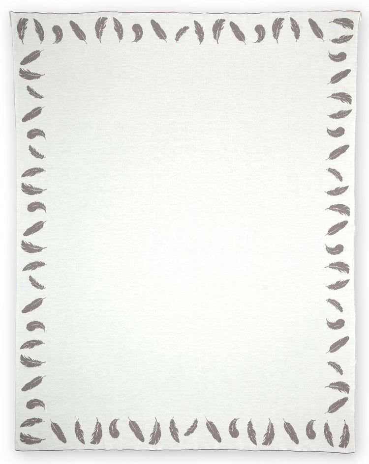 Decke 140x180cm Feather, beige/weiß