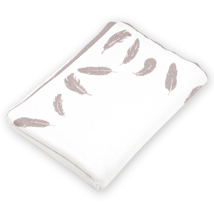 Decke 140x180cm Feather, beige/weiß