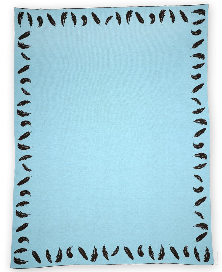 Decke 140x180cm Feather, braun/türkis