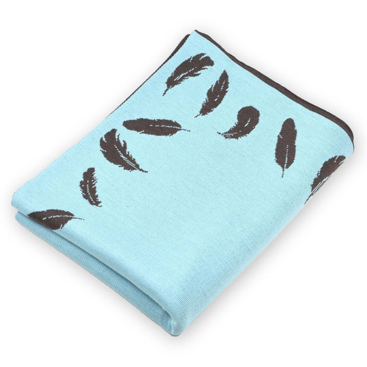 Decke 140x180cm Feather, braun/türkis