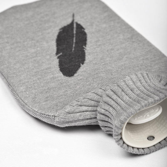 Hot water bottle Feather, gray / dark gray