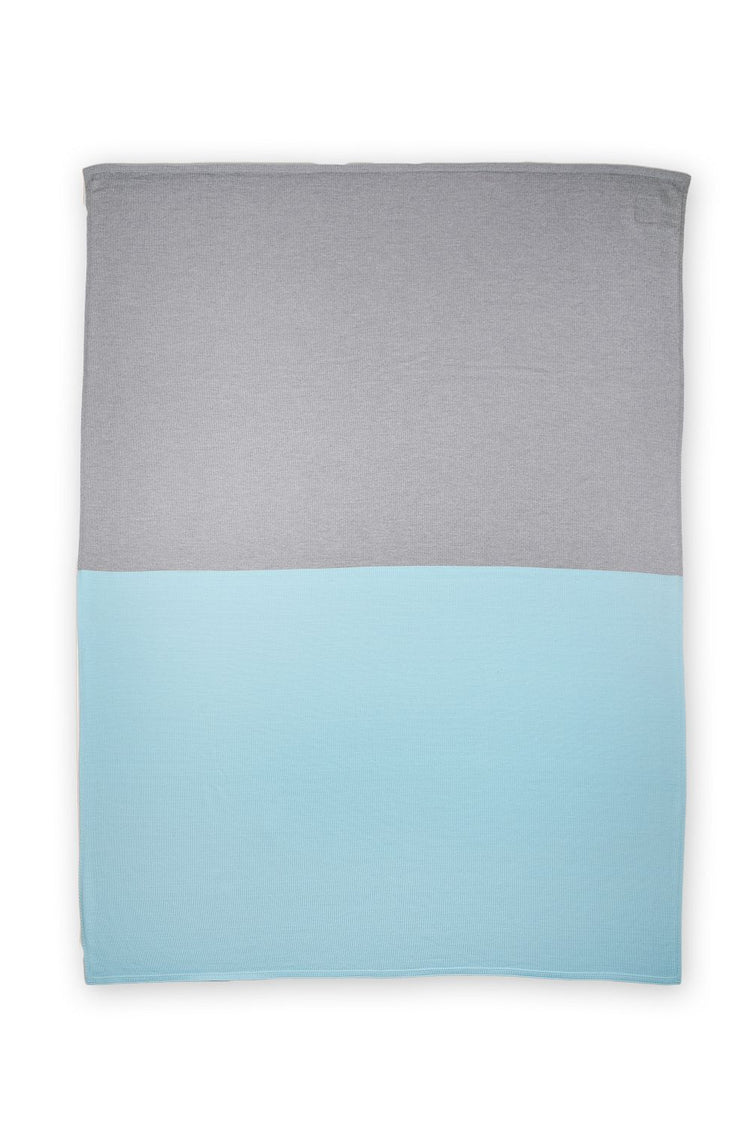 Decke 140x180cm Domino, grau/türkis