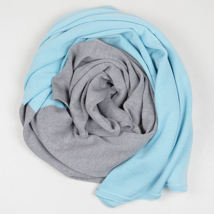 Decke 140x180cm Domino, grau/türkis