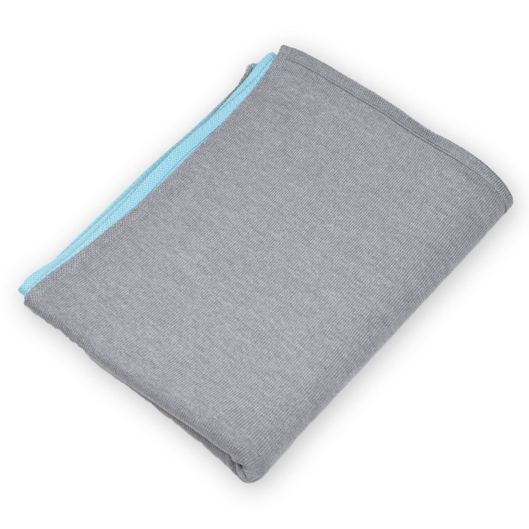 Decke 140x180cm Domino, grau/türkis