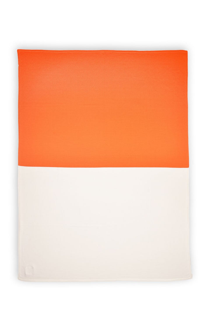 Decke 140x180cm Domino, weiß/orange