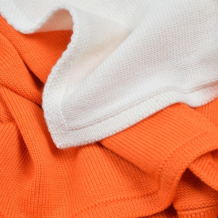 Decke 140x180cm Domino, weiß/orange