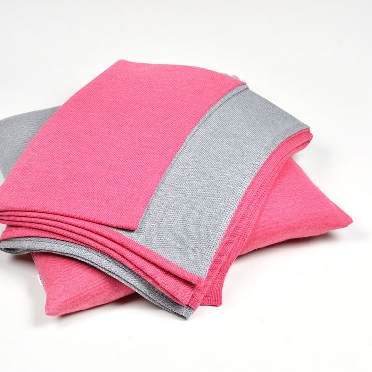 Kissenhülle 50x50cm Domino, grau/magenta