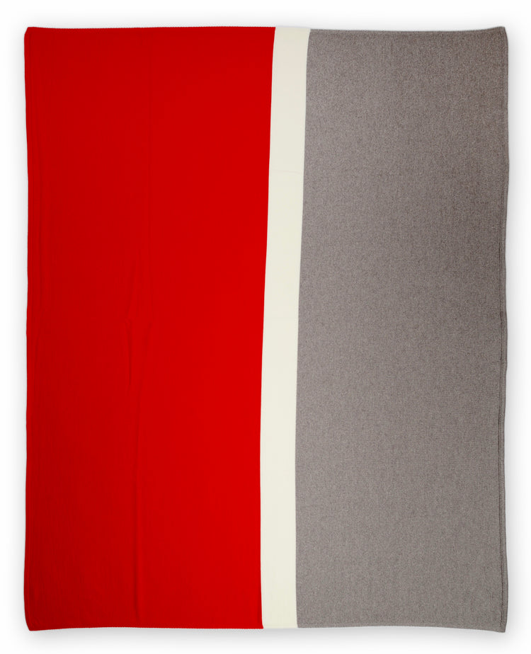 Blanket 140x180cm Trio, red-beige / white