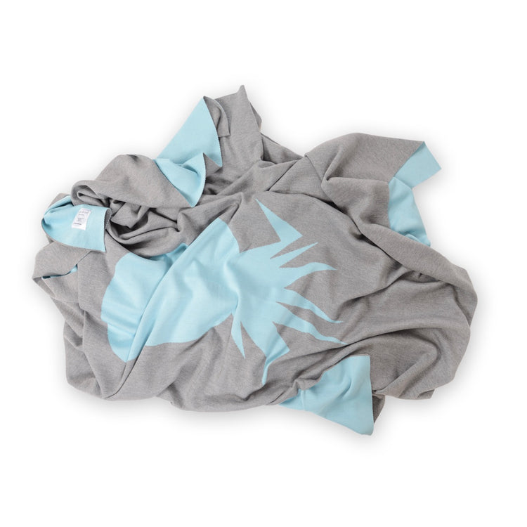 Bed throw 200x240cm pineapple, gray / turquoise