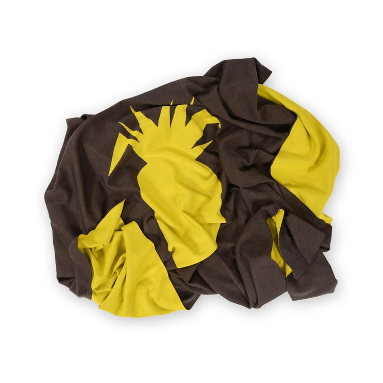 Bettüberwurf 200x240cm Ananas, braun/gelb