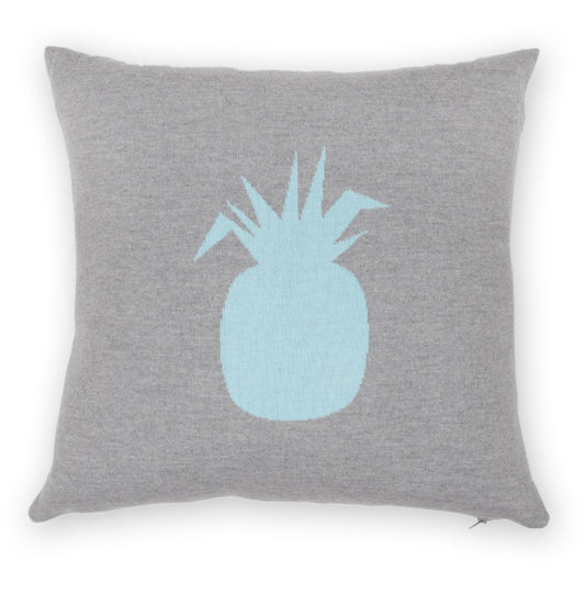 Cushion cover 50x50cm pineapple, gray / turquoise