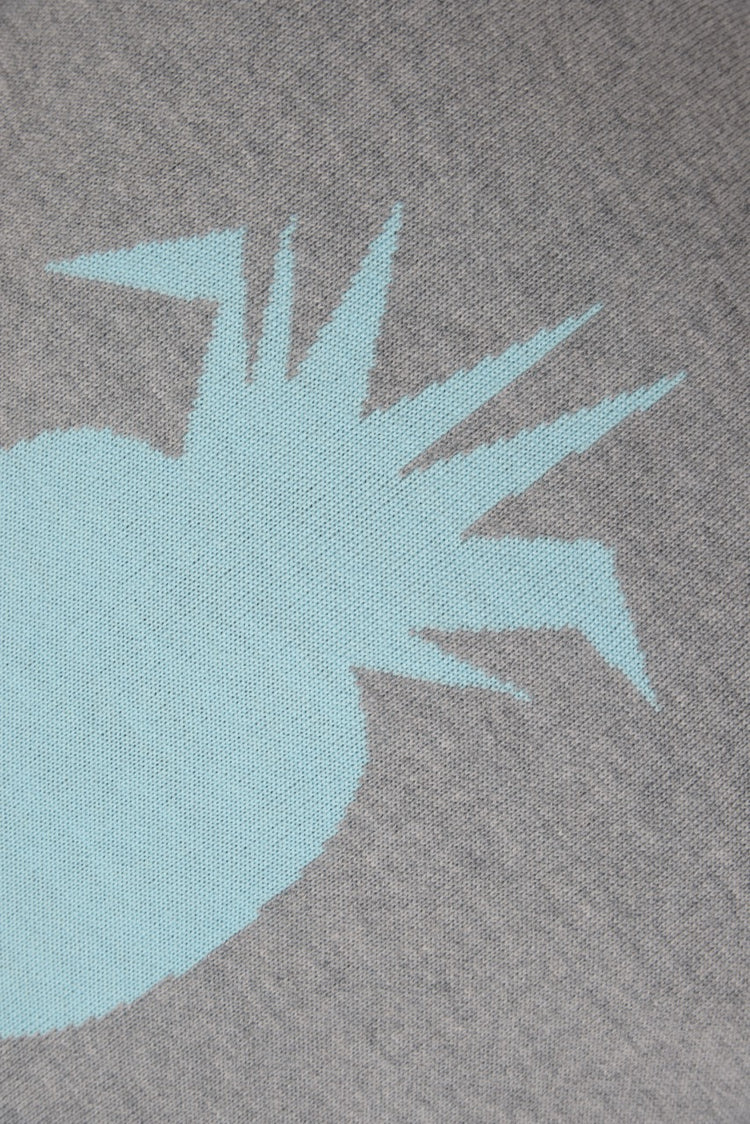 Kissenhülle 50x50cm Ananas, grau/türkis