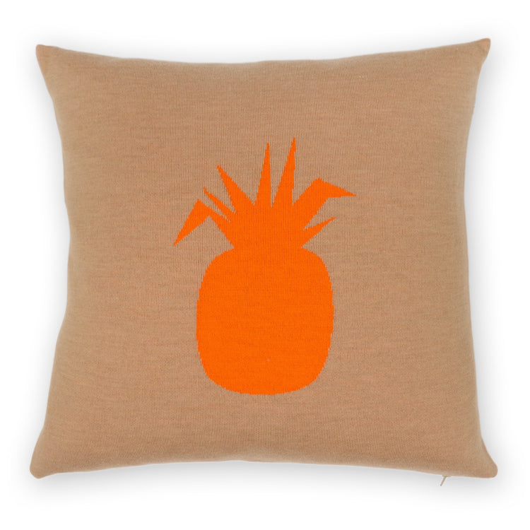 Kissenhülle 50x50cm Ananas, camel/orange
